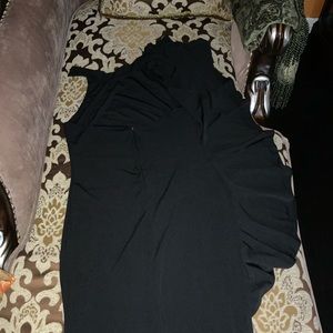 Long black dress with flared side